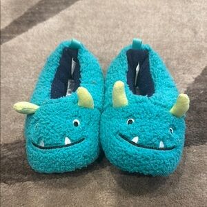 Carter's Blue and Yellow Monster Slippers Plush Indoor Shoes